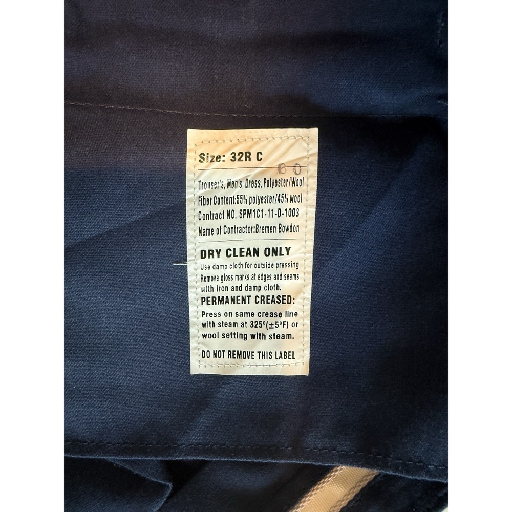 2 NWT Defense Logistics Agency Men Army Blue Dress Trousers Pants 32R Classic - Picture 4 of 8